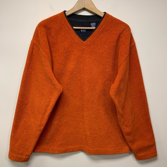 men's v neck fleece pullover